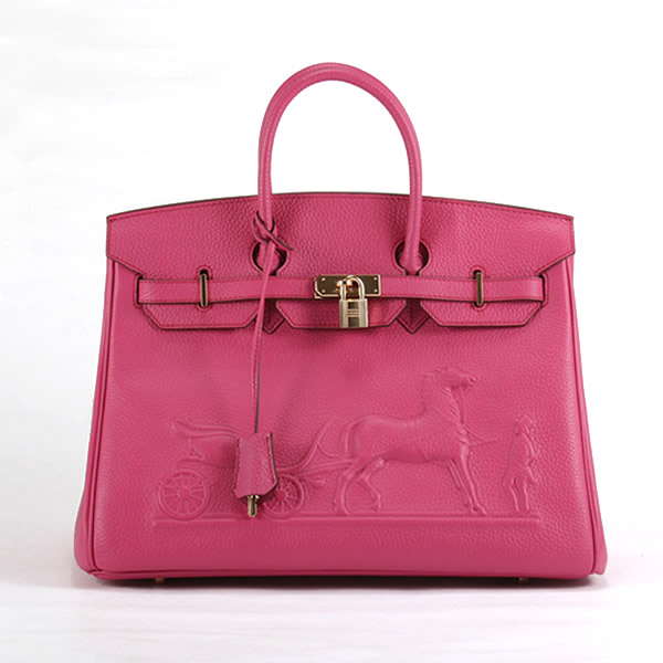 6089 Hermes Birkin 35 centimetri con logo in rilievo borsetta Peachblow 608